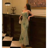 Niulatu Sheath Spaghetti Straps Sage Green Date Night Dress Prom Dresses Birthday Outfit SD731
