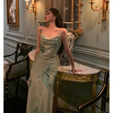 Niulatu Sheath Spaghetti Straps Sage Green Date Night Dress Prom Dresses Birthday Outfit SD731