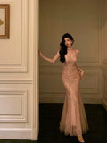 Niulatu Mermaid Spaghetti Straps Sequin Sleeveless Long Prom Dresses Birthday Outfits SD734