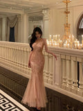 Niulatu Mermaid Spaghetti Straps Sequin Sleeveless Long Prom Dresses Birthday Outfits SD734