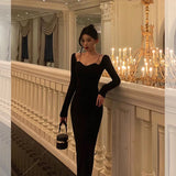 Niulatu Sheath Long Sleeves Black Prom Dresses Birthday Outfits SD736