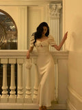Niulatu A line Short Sleeves Ivory Ankle Length Prom Dresses Birthday Outfits SD746