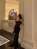 Niulatu Sheath Straps Black Long Velvet Prom Dresses Birthday Outfits SD751