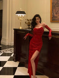 Niulatu Sheath Strapless Red Velvet Date Night Dress Prom Dresses Birthday Outfit SD760