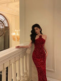 Niulatu Sheath Halter Sleeveless Flower Sequin Date Night Dress Prom Dresses Birthday Outfits SD767