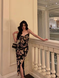 Niulatu Sheath Spaghetti Straps Floral Prom Dresses Birthday Outfits SD769