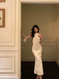 Niulatu Sheath Jewel Neckline White Pleated Prom Dresses Birthday Outfit SD779