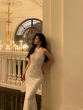 Niulatu Sheath Jewel Neckline White Pleated Prom Dresses Birthday Outfit SD779