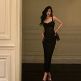 Niulatu Sheath Straps Date Night Dress Black Prom Dresses Party Dress Birthday Outfits SD785