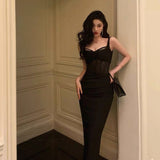 Niulatu Sheath Straps Date Night Dress Black Prom Dresses Party Dress Birthday Outfits SD785