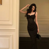 Niulatu Sheath Straps Date Night Dress Black Prom Dresses Party Dress Birthday Outfits SD785