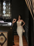 Niulatu Mermaid Sweetheart Date Night Dress White Prom Dresses Party Dress Birthday Outfits SD796