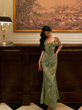 Niulatu Sheath Spaghetti Straps Green Satin Date Night Dress Prom Dresses Birthday Outfit SD797