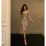 Niulatu Sheath Straps Date Night Dress Floral Prom Dresses Party Dress Birthday Outfits SD799