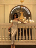 Niulatu Sheath Strapless White Feather Date Night Dress Prom Dresses Birthday Outfit SD808