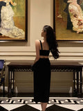Niulatu Sheath V Neckline Date Night Dress Black Prom Dresses Party Dress Birthday Outfits SD809