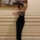 Niulatu Sheath Strapless Date Night Dress Black Prom Dresses Party Dress Birthday Outfits SD815