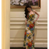 Niulatu A Line Halter Floral Long Prom Dresses Birthday Outfits Evening Gown SD820