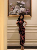 Niulatu Sheath High Neckline Floral Date Night Dress Prom Dresses Party Dress Birthday Outfits SD821