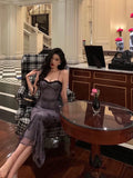 Niulatu Sheath Spaghetti Straps Long Date Night Dress Prom Dresses Birthday Outfit SD824