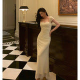 Niulatu Sheath Square Neckline Ivory Date Night Dress Prom Dresses Party Dress Birthday Outfits SD826