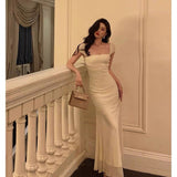 Niulatu Sheath Square Neckline Ivory Date Night Dress Prom Dresses Party Dress Birthday Outfits SD826
