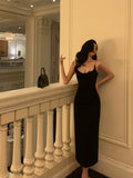 Niulatu Sheath Spaghetti Straps Black Date Night Dress Prom Dresses Party Dress Birthday Outfits SD829