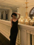 Niulatu Sheath Spaghetti Straps Black Date Night Dress Prom Dresses Party Dress Birthday Outfits SD829