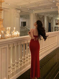 Niulatu Sheath Spaghetti Straps Red Date Night Dress Prom Dresses Party Dress Birthday Outfits SD830
