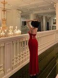 Niulatu Sheath Spaghetti Straps Red Date Night Dress Prom Dresses Party Dress Birthday Outfits SD830