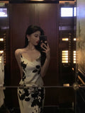 Niulatu Sheath Spaghetti Straps Floral White Date Night Dress Prom Dresses Birthday Outfit SD840