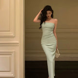 Niulatu Sheath Strapless Sleeveless Mint Green Prom Dresses Birthday Outfits SD841