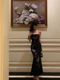 Niulatu Sheath Spaghetti Straps Sleeveless Black Backless Prom Dresses Birthday Outfits SD845