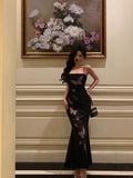 Niulatu Sheath Spaghetti Straps Sleeveless Black Backless Prom Dresses Birthday Outfits SD845
