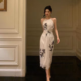 Niulatu A Line Halter White Chiffon Date Night Dress Prom Dresses Birthday Outfit SD850