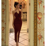 Niulatu Sheath Halter Date Night Dress Prom Dresses Red Birthday Party Outfit SD855