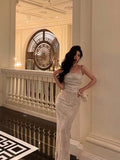 Niulatu Sheath Spaghetti Straps Sleeveless Lace Date Night Dress Prom Dresses Birthday Party Outfit SD859