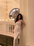 Niulatu Sheath Spaghetti Straps Sleeveless Lace Date Night Dress Prom Dresses Birthday Party Outfit SD859