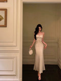 Niulatu Sheath Spaghetti Straps Slit Long Prom Dresses Birthday Outfits SD860