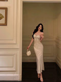 Niulatu Sheath Spaghetti Straps Slit Long Prom Dresses Birthday Outfits SD860