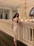 Niulatu Sheath Spaghetti Straps Slit Long Prom Dresses Birthday Outfits SD860