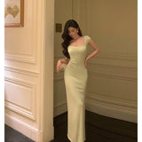 Niulatu Sheath Square Neckline Cap Sleeves Mint Green Date Night Dress Prom Dresses Birthday Party Outfit SD868
