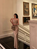 Niulatu Sheath Straps Satin Champagne Prom Dresses Birthday Outfits Evening Gown SD869