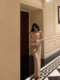 Niulatu Sheath Straps Satin Champagne Prom Dresses Birthday Outfits Evening Gown SD869