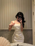 Niulatu Mermaid Straps Sleeveless Ivory Date Night Dress Prom Dresses Birthday Party Outfit SD871