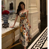 Niulatu A line Spaghetti Straps Floral Date Night Dress Prom Dresses Birthday Party Outfit SD891
