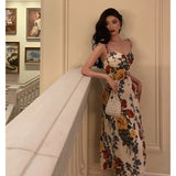 Niulatu A line Spaghetti Straps Floral Date Night Dress Prom Dresses Birthday Party Outfit SD891