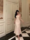 Niulatu A line Spaghetti Straps Floral Lace Ivory Prom Dresses Birthday Outfits Evening Gown SD895