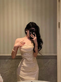 Niulatu A line Spaghetti Straps Floral Lace Ivory Prom Dresses Birthday Outfits Evening Gown SD895