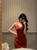 Niulatu Sheath Spaghetti Straps Red Lace Prom Dresses Birthday Outfits Evening Gown SD904